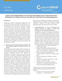 2022 - Lesson-Learned Realization of the Financing Program from Financial Services Institutions for ASGM to Procure The Mercur􏱎 Free Gold Processing Equipment